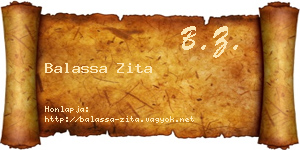 Balassa Zita névjegykártya